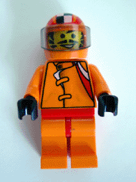 Racer Driver, Car 56, Orange with Orange Checkered Helmet