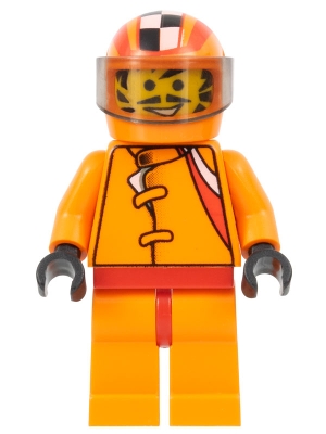 Race Driver, Orange Torso, Orange Legs, Orange Helmet
