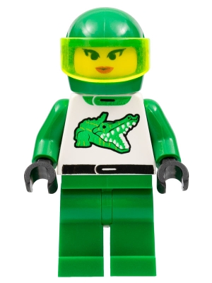 Race - Driver, Green Alligator, Plain Helmet