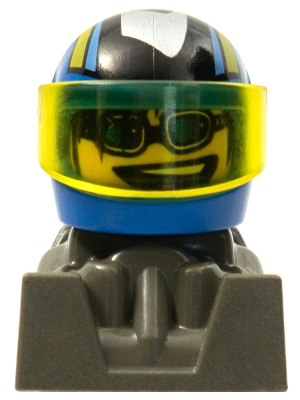Racer, Blue Sunglasses, Blue Helmet with Pattern, Dark Gray Body