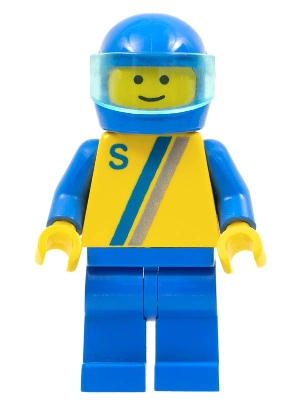 'S' - Yellow with Blue / Gray Stripe, Blue Legs, Blue Helmet