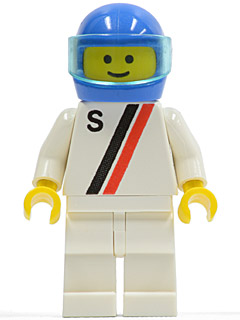 'S' - White with Red / Black Stripe, White Legs, Blue Helmet