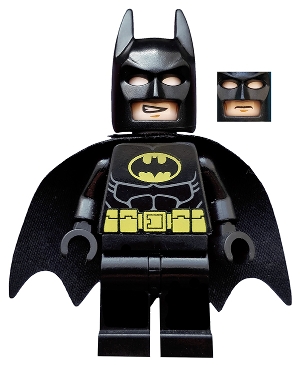 Batman, Black Suit, Black Cape and Cowl, Yellow Batman Logo (56630 Cape) (3626c Head)
