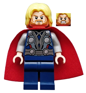 Thor with Red Cape and Bright Yellow Hair