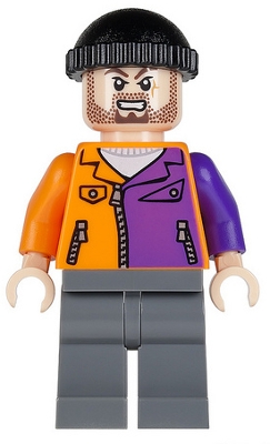 Two-Face's Henchman in Orange and Purple Outfit with Beard