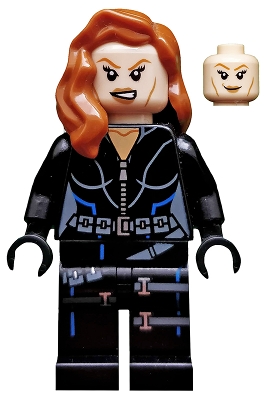 Black Widow, Black Jumpsuit, Blue Highlights