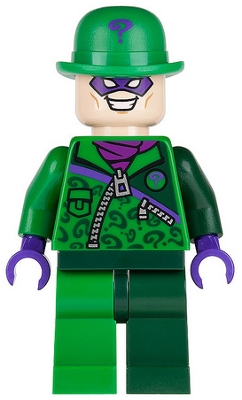 The Riddler in Green and Dark Green Outfit with Zipper