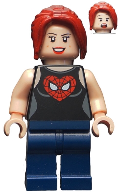 Mary Jane with Heart Spider-man Logo on Shirt