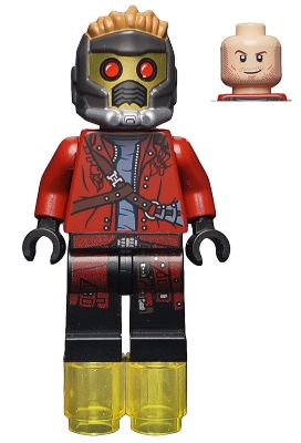 Star-Lord in Dark Red Outfit with Open Jacket and Mask