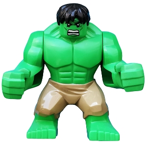 Hulk with Black Hair and Dark Tan Pants