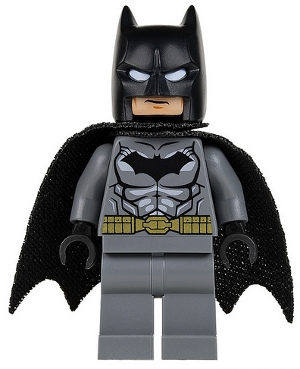 Batman, Dark Bluish Gray Suit, Black Cape and Cowl, Black Head, Dark Bluish Gray Legs, Small Batman Logo