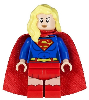 Supergirl with Bright Light Yellow Hair over Shoulder