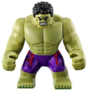 Hulk (Big Fig), Black Hair, Dark Purple Pants with Print