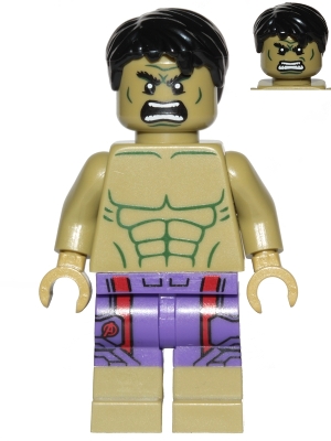 Hulk, Dark Purple Pants, Printed Dark Red Stripes and Avengers Logo