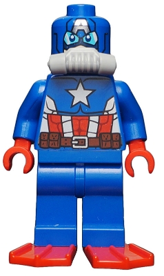 Captain America in Scuba Suit with Printed Mask