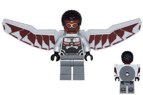 Falcon with Light Bluish Gray and Dark Red Wings