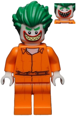 The Joker in Prison Clothes with 'Arkham' on Back