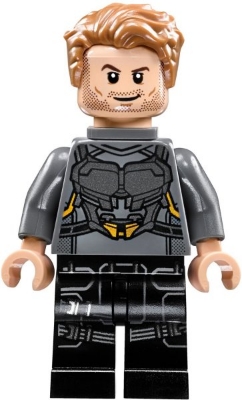 Star-Lord in Dark Bluish Gray and Silver Outfit with Hair