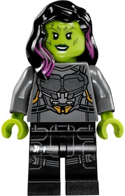 Gamora in Dark Bluish Gray and Silver Outfit