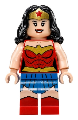 Wonder Woman with Tiara and Hair, and Gold Belt with Blue Skirt