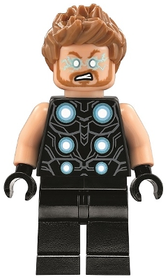 Thor with 6 Silver Circles on Chest and Medium Nougat Hair