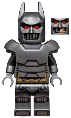 Batman, Pearl Titanium Suit, Pearl Dark Gray Cowl, Armor, Dark Bluish Gray Head