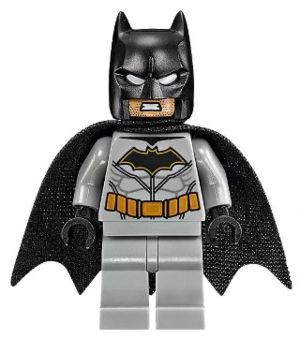 Batman, Light Bluish Gray Suit, Black Cape and Cowl, Black Head