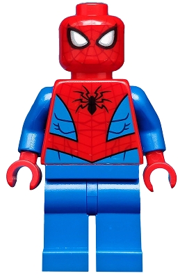 Spider-Man with Dark Red Webbing and Plain Blue Legs