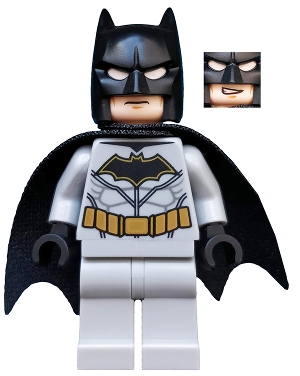 Batman, Light Bluish Gray Suit, Black Cape and Cowl, Light Nougat Head, Gold Trim Batman Logo