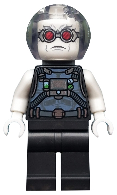 Mr. Freeze in Pearl Dark Gray Outfit, with Red Goggles, and Neck Bracket