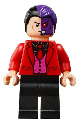 Two-Face with Red Jacket, Dark Pink Vest and Black Shirt