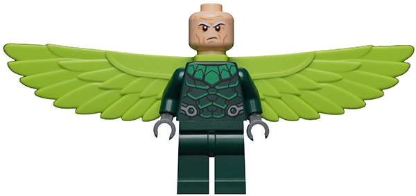 Vulture in Dark Green Outfit with Lime Wings