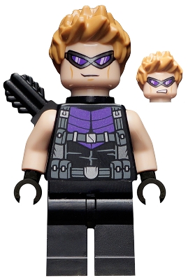 Hawkeye in Black and Dark Purple Outfit with Dark Purple Goggles, and Quiver