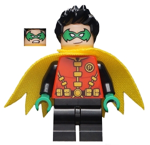 Robin, Green Eyemask, Yellow Utility Belt, Short Black Legs, Yellow Cape