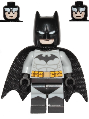Batman, Light Bluish Gray Suit, Black Cape and Cowl, Black Head