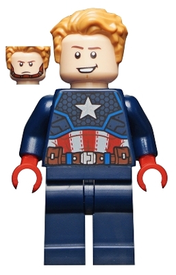 Captain America, Medium Nougat Hair, Red Hand, Beard