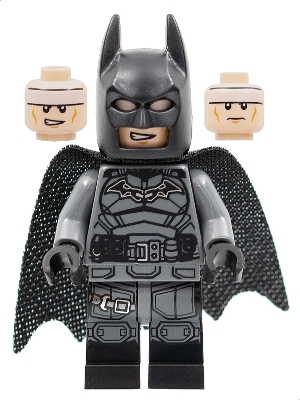 Batman, Dark Bluish Gray Suit, Black Cape and Cowl, Light Nougat Head, Dark Bluish Gray Hips, Black Legs