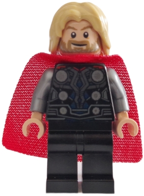 Thor, Tan Hair, Black Armor, Red Cape