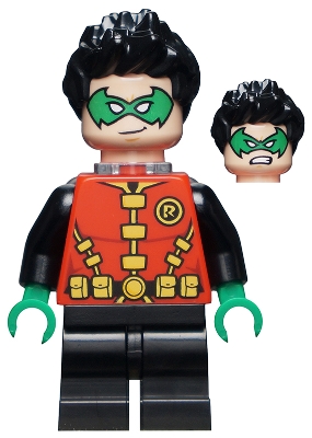 Robin, Green Eyemask, Yellow Utility Belt, Short Black Legs, Neck Bracket