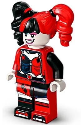 Harley Quinn in Black and Red Jester Outfit, Black/Red Hair
