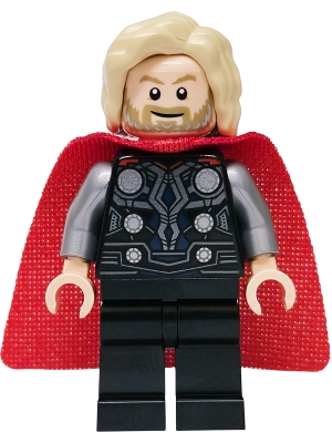Thor, Tan Hair, Black Armor, Red Cape