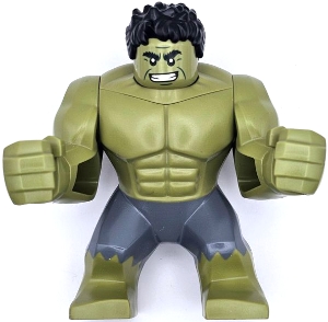Hulk (Big Fig), Black Hair, Removable Head, Sand Blue Pants, Smiling