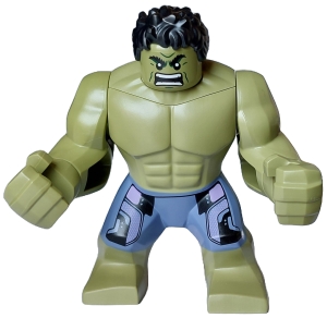 Hulk (Big Fig), Olive Green, Black Hair, Removable Head, Sand Blue Pants