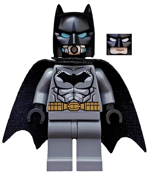 Batman - Dark Bluish Gray Suit, Gold Belt, Black Hands, Spongy Cape, Scuba Mask Head