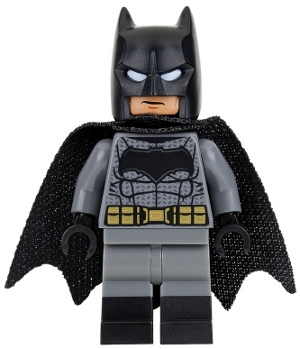 Batman - Dark Bluish Gray Suit, Gold Belt, Black Hands, Spongy Cape, Large Bat Logo