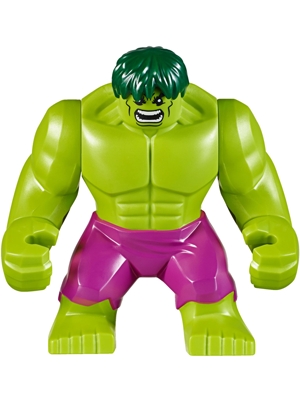 Hulk with Dark Green Hair and Magenta Pants