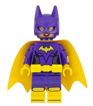 Batgirl, Yellow Cape, Dual Sided Head with Smile/Angry Pattern