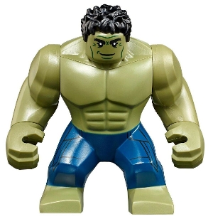 Hulk with Black Hair and Dark Blue Pants
