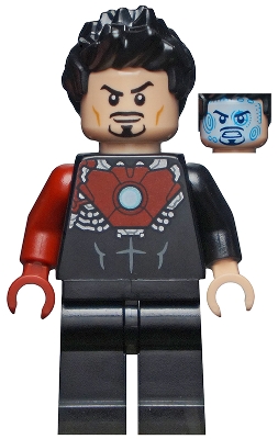 Tony Stark - Black Iron Man Suit with Dark Red Right Arm