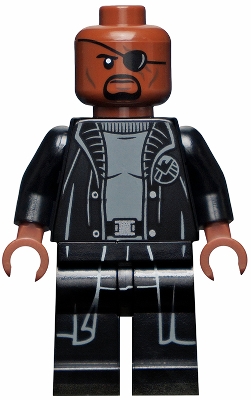 Nick Fury - Gray Sweater and Black Trench Coat, Shirt Tail